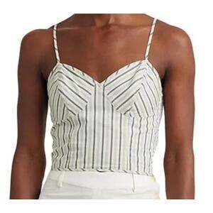 Lauren Ralph Lauren top stripe v neck sleeveless blouse size 14